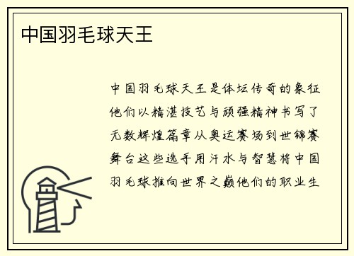 中国羽毛球天王